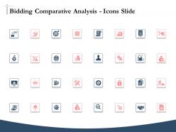 Bidding Comparative Analysis Icons Slide Ppt Powerpoint Presentation Ideas