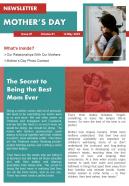 Bifold Mothers Day Newsletter Presentation Report Infographic PPT PDF Document