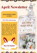 Bifold One Page April Month Product Offers Update Newsletter Presentation Infographic Ppt Pdf Document