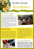 Bifold One Page Heath And Lifestyle Blog Newsletter Presentation Report Infographic Ppt Pdf Document