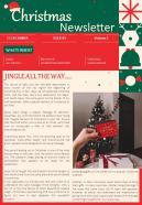 Bifold One Page Merry Christmas Newsletter Presentation Report Infographic PPT PDF Document
