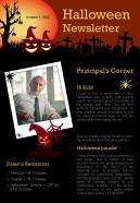Bifold One Page Preschool Halloween Newsletter Presentation Report Infographic Ppt Pdf Document