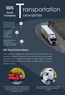 Bifold One Page Transport Services Newsletter Presentation Report Infographic Ppt Pdf Document