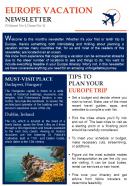 Bifold One Page Vacation Newsletter For Travelers Presentation Report Infographic Ppt Pdf Document