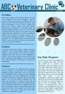 Bifold One Page Veterinary Clinic Newsletter Presentation Report Infographic Ppt Pdf Document