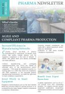 Bifold One Pager Pharma Company Newsletter Presentation Report Infographic Ppt Pdf Document