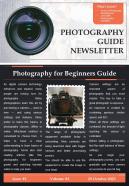 Bifold Photography Guide Newsletter Presentation Report Infographic Ppt Pdf Document