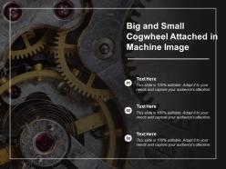 Big and small cogwheel attached in machine image