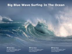 Big blue wave surfing in the ocean