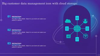 Big Customer Data Management Icon With Cloud Storage