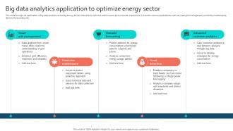 Big Data Analytics Application To Optimize Energy Sector