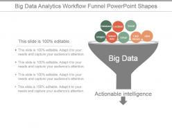 Big data analytics workflow funnel powerpoint shapes