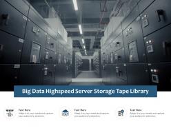 Big data highspeed server storage tape library