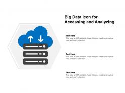 Big data icon for accessing and analyzing