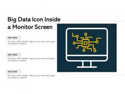Big data icon inside a monitor screen