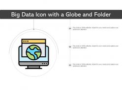 Big data icon with a globe and folder