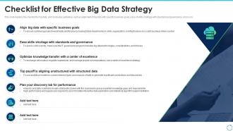Big data it checklist for effective big data strategy