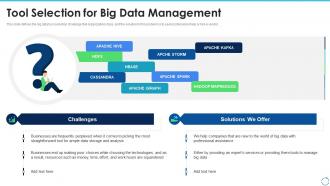 Big data it tool selection for big data management