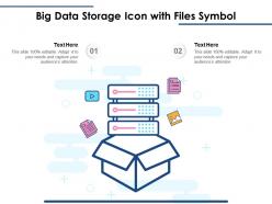 Big data storage icon with files symbol