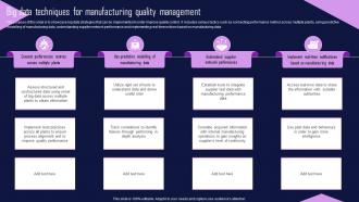 Big Data Techniques For Manufacturing Quality Management