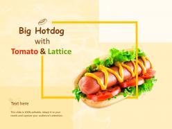 Big hot dog with tomato and lattice