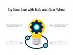 Big idea icon with bulb and gear wheel