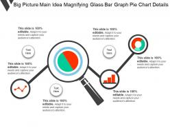 Big Picture Main Idea Magnifying Glass Bar Graph Pie Chart Details
