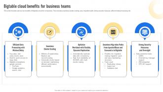 Bigtable Cloud Benefits For Business Teams Bigtable Cloud SaaS Platform CL SS