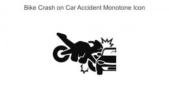 Bike Crash On Car Accident Monotone Icon In Powerpoint Pptx Png And Editable Eps Format