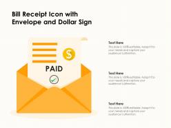 Bill receipt icon with envelope and dollar sign