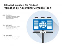 Billboard installed for product promotion by advertising company icon