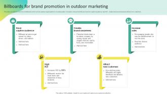 Billboards For Brand Promotion In Offline Marketing To Create Connection MKT SS V