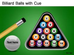 Billiard balls with cue powerpoint presentation slides
