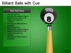Billiard balls with cue powerpoint presentation slides