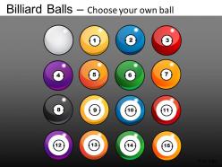 Billiard balls with cue powerpoint presentation slides db