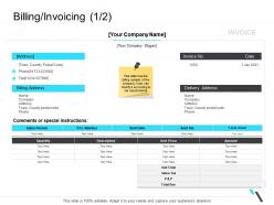 Billing invoicing instructions business operations management ppt clipart