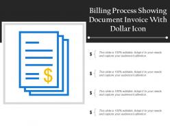 Billing process showing document invoice with dollar icon
