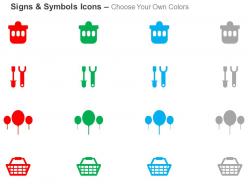 Bin screwdriver wrench balloons cart ppt icons graphics