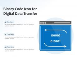 Binary code icon for digital data transfer
