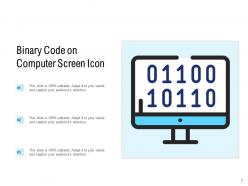 Binary Code Icon Magnifying Glass Gear Thought Bubble