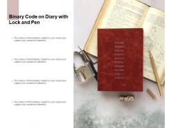 Binary code on diary with lock and pen