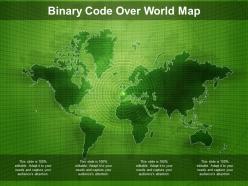 Binary code over world map