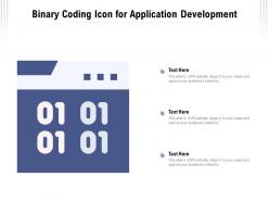 Binary coding icon for application development