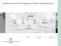Binding and covers for signage and posters printing proposal ppt powerpoint presentation