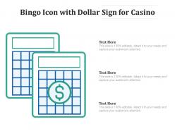 Bingo icon with dollar sign for casino