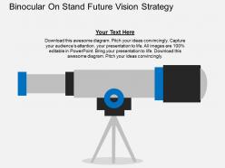 Binocular on stand future vision strategy flat powerpoint design