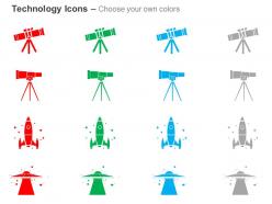 Binocular telescope spaceship rocket ppt icons graphics