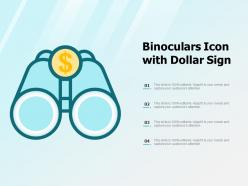 Binoculars icon with dollar sign