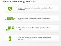 Bio Energy Battery Bus Green Energy Ppt Icons Graphics