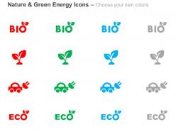 Bio plant car eco nature safety ppt icons graphics